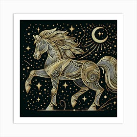 Golden Horse 6 Art Print