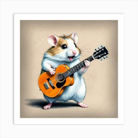 Hamster Playing Guitar 5 Art Print