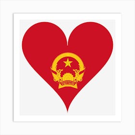 Heart Love Vietnam Flag Star Asia South Symbol Coat Of Arms Art Print