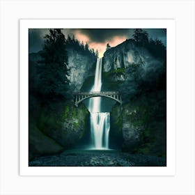 Multnomah Falls at sunset. Just one of many large waterfalls along the Columbia Gorge in Washington and Oregon(31) Art Print