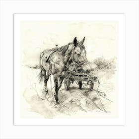 Horse Drawn Wagon Art Print