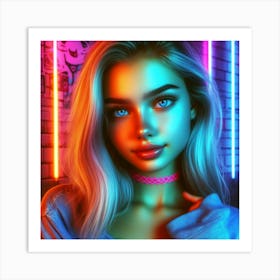 Neon Girl 3 Art Print