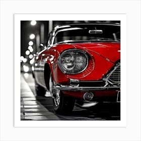 Red Vintage Old Speed Traffic Light Transportation Front Black Vehicle Luxury Car Wheel (2) Art Print