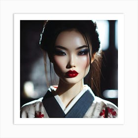 Geisha Creative Illustration Artwork 31 Art Print