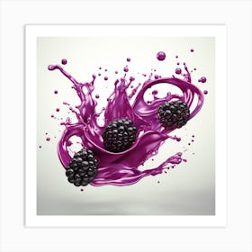 Blackberry Splash 4 Art Print