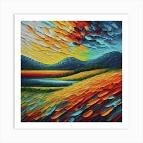 Sunset In The Mountains 2 Art Print