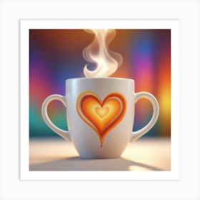 Mug With Heart Art Print