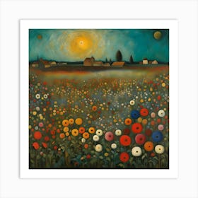 Poppies In The Meadow Art Print