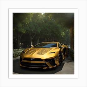 Gold Lamborghini Art Print