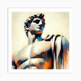 Brush Light Color Painting Colossus Of Rhodes 1 Art Print