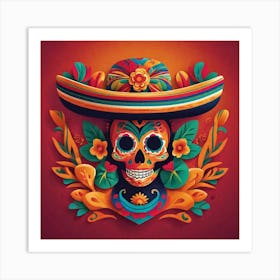 Day Of The Dead Skull 90 Art Print