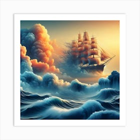 Sailing Ship In The Ocean 3 Art Print