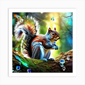 Squirrel In The Forest 162 Art Print