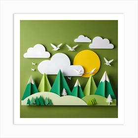 Landscape Paper Art 1 Art Print