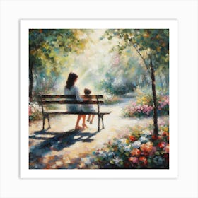 Mother And Child In The Park 2 Art Print