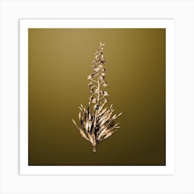 Gold Botanical Persian Lily on Dune Yellow Art Print