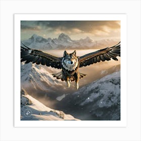 Eagle Wolf Hybrid A Soaring Predator With The Art Print