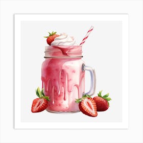 Strawberry Milkshake 29 Art Print