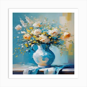 Roses In A Vase Art Print