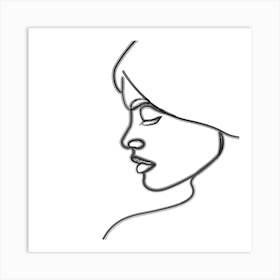 Woman Face Figure Brushed Art Art Print