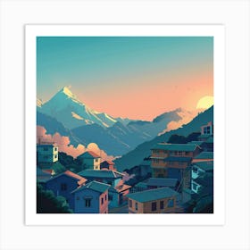 Nepal, Nepali Art, Nepali Painting, Nepali Painting, Nepal Art Print