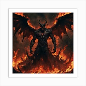 Demon In Flames 5 Art Print