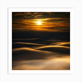 Sunrise Over The Clouds Art Print