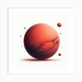 Red Planet With Planets Art Print