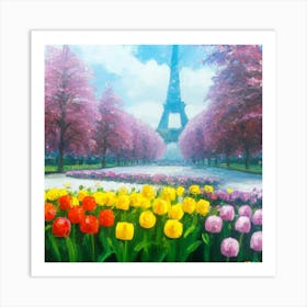 a flower garden in spring 7 Art Print