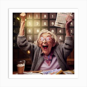 Grandma Celebrating Art Print
