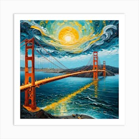 Golden Gate Bridge of San Fransisco in Painting Art Print