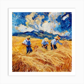 Van Gogh Style: The Wheat Threshers Series. 1 Art Print