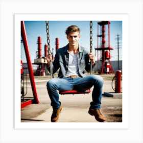 Swinging Young Man Art Print