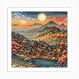 Village Landscape 1 Art Print