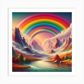 Rainbow Over Mountains 1 Art Print