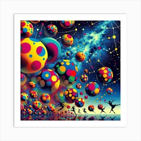 Cosmic Polka-Dot Dance 1 Art Print