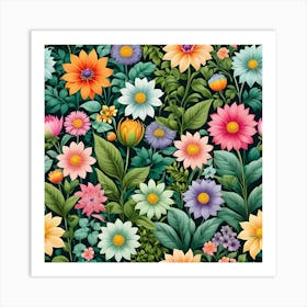 Floral Wallpaper 4 Art Print