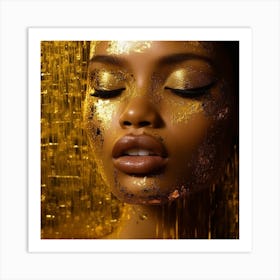 Gold Face 3 Art Print