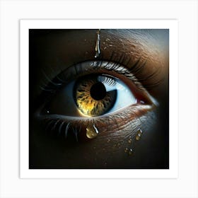 Firefly Hyper Realistic Close Up Of A Tear On Dark Background 60427 (2) Art Print