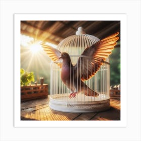 Pigeon In A Cage 2 Art Print