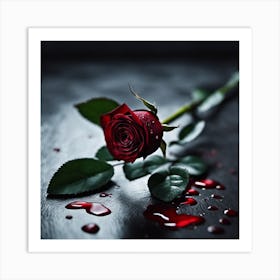 Bloody Rose Art Print