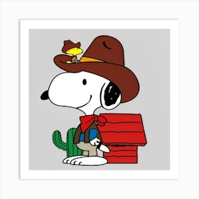 Dog Cowboy Cartoon Parody Art Print