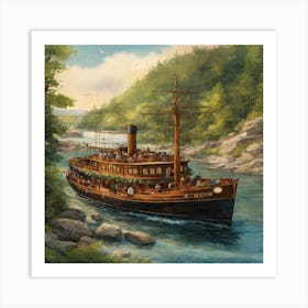 Riverboat On The River Art Print