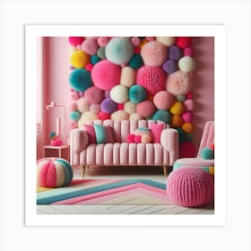 Pom Pom Wall 1 Art Print