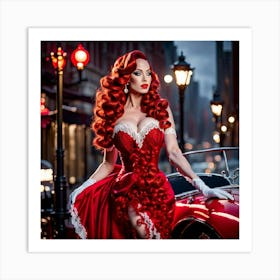 Red Haired Lady Art Print