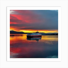 Sunset On A Ferry 12 Art Print