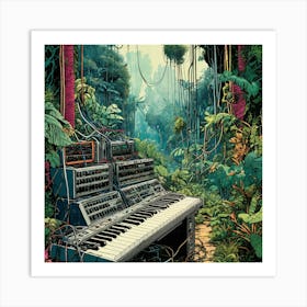 Keyboard In The Jungle Art Print