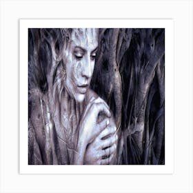 Woman In The Forest Art Print