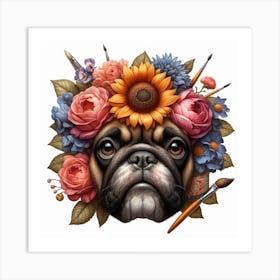 Flower Dog Art Print