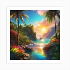 Sunset In The Jungle 1 Art Print